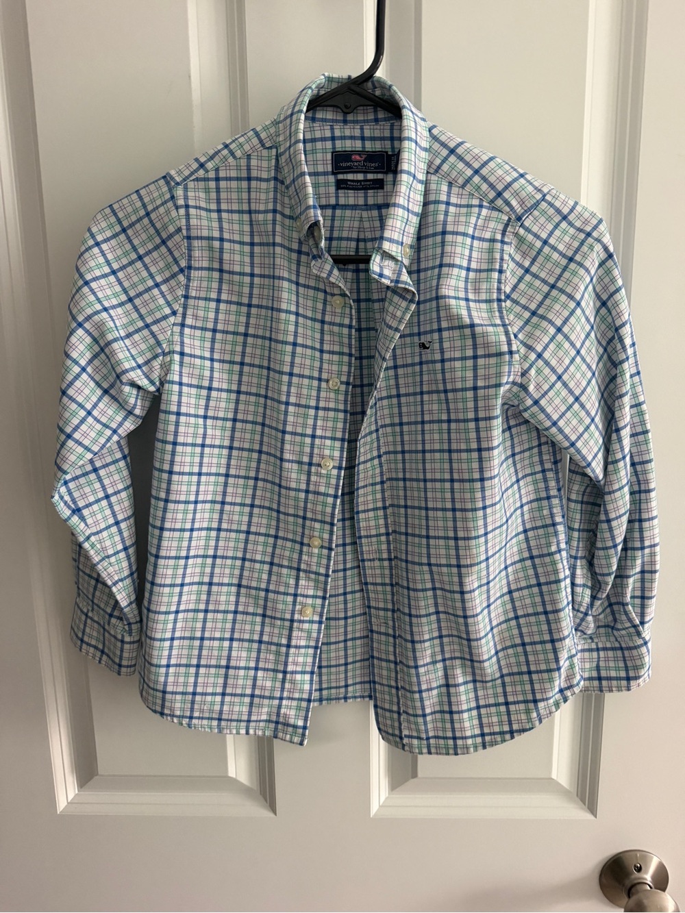 Vineyard Vines Boys Plaid Button-Down Shirt — Blue & Green